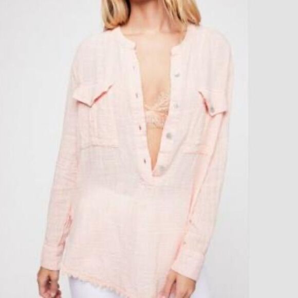 NWT Free People Talk To Me Buttondown Top Shirt - Picture 2 of 7